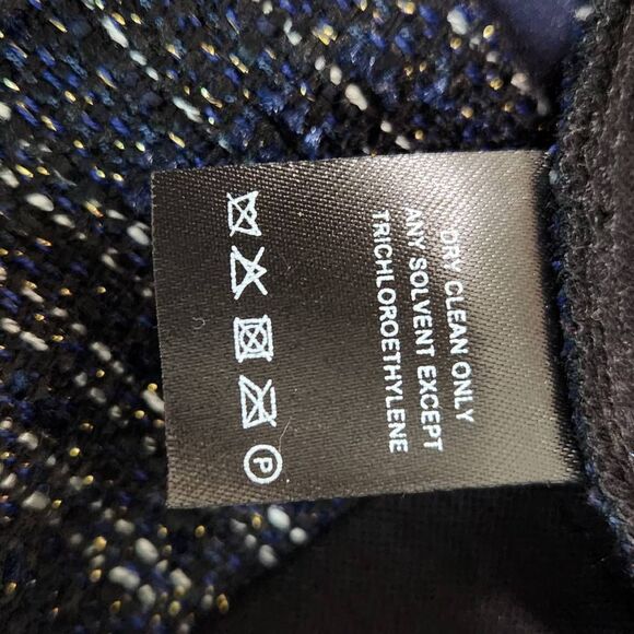 Ava Metallic Navy Tweed Top Size Small NWOT Ava Dressy Tweed Blouse - Picture 9 of 9